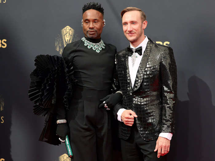 Billy Porter and Adam Smith coordinated in dazzling all-black looks.