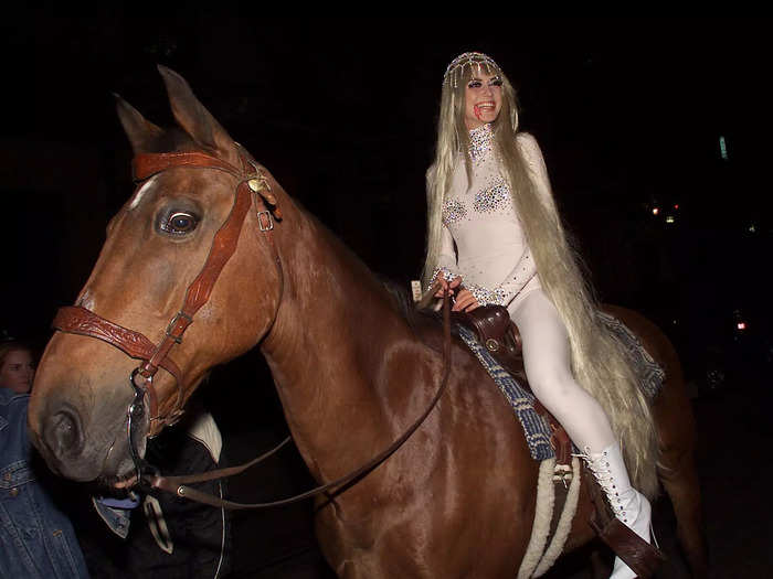 In 2001, for her second-ever party, Klum rode into her soiree atop a horse while dressed as a dead Lady Godiva.