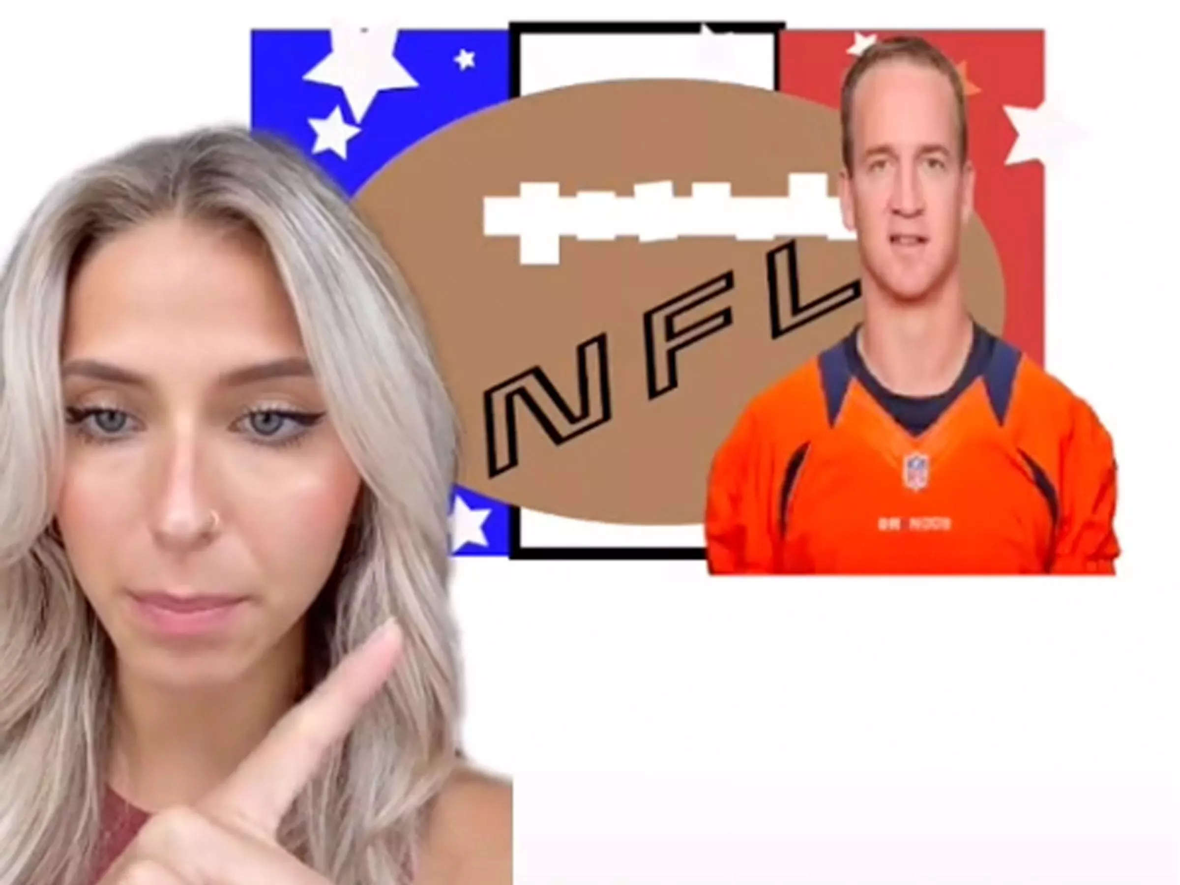 TikTok user Emily Zugay makes a mock-up of the NFL logo featuring "the president of the football in America."