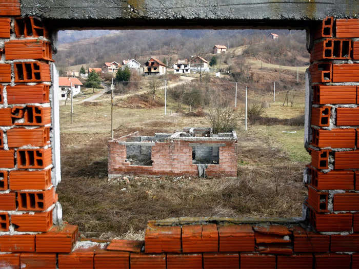 Many homes were abandoned during the Bosnian War from 1992 to 1995.