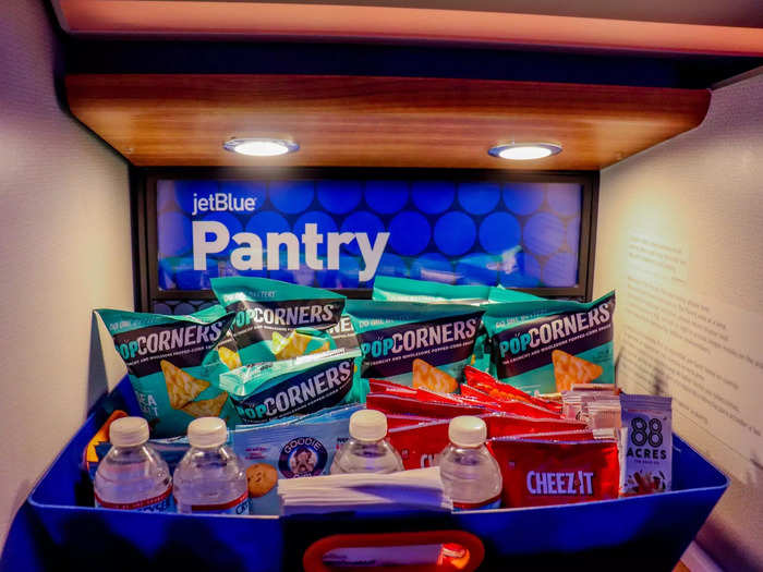 And for those still hungry, the JetBlue "pantry" is available on the aircraft where passengers can take whatever snacks and beverages they like.