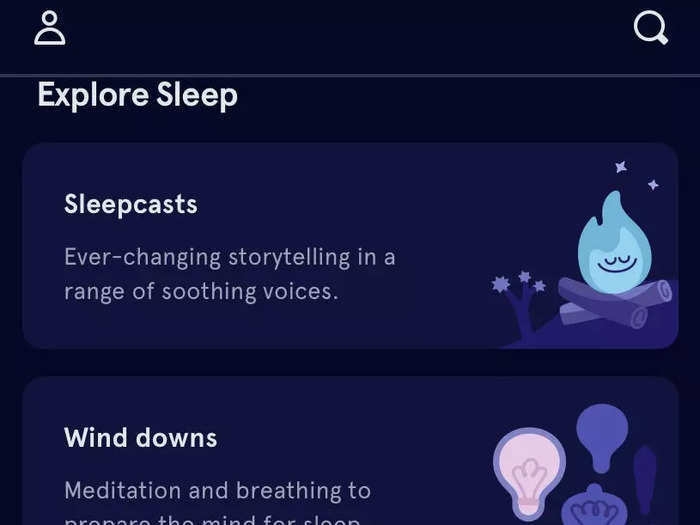 I skipped over the "Sleep" tab in the app because my main goal with my meditation experiment was to better start my days, not end them.