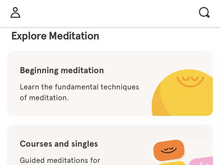 On Day 2 of Headspace, I checked out what was under the "Meditate" tab of the app.