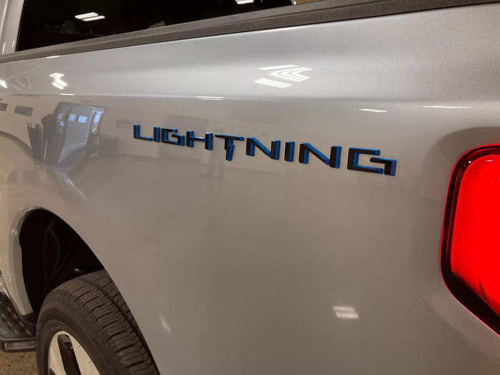 Lightning badging can be found on the sides of the bed…