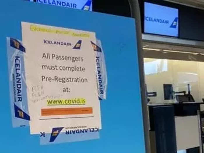 When I arrived at JFK, I made my way to the Icelandair check-in counter where signs reminded passengers to fill out the online pre-arrival form. You could not check in without it.