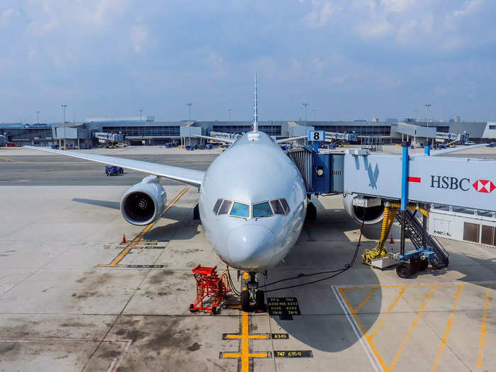 I headed straight to the gate after lunch and got my first glimpse at the aircraft taking us to Spain, the mighty Boeing 777-200. American now only flies Boeing 777 aircraft between New York and Europe in a win for business class and first class customers that get to enjoy the airline