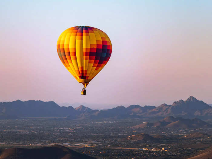 And the best place to see the sunset and sunrise is from a hot air balloon - a Phoenix staple.