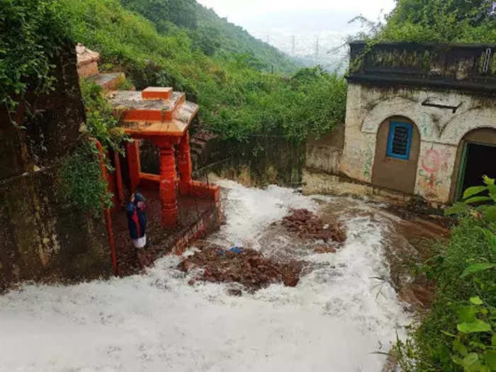 Water flows at Simhachalam temple