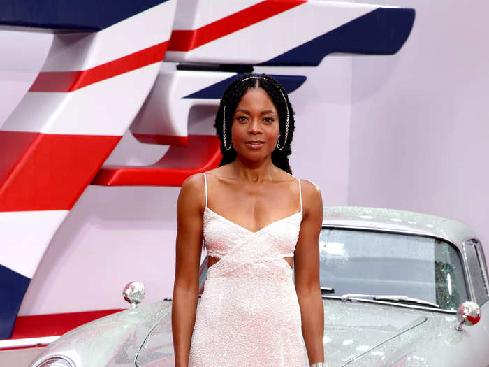 Naomie Harris, who plays Moneypenny in the movie, looked lovely in a white cut-out dress.