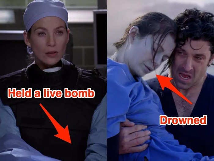 Meredith has had the most near-death experiences out of every doctor on the show.