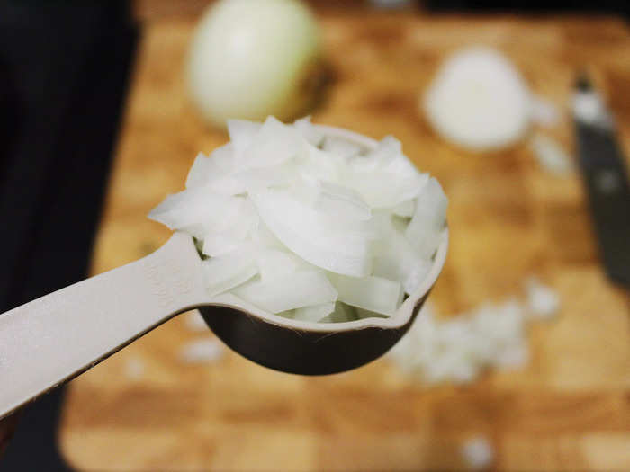 While the butter was melting, I chopped up some yellow onion.