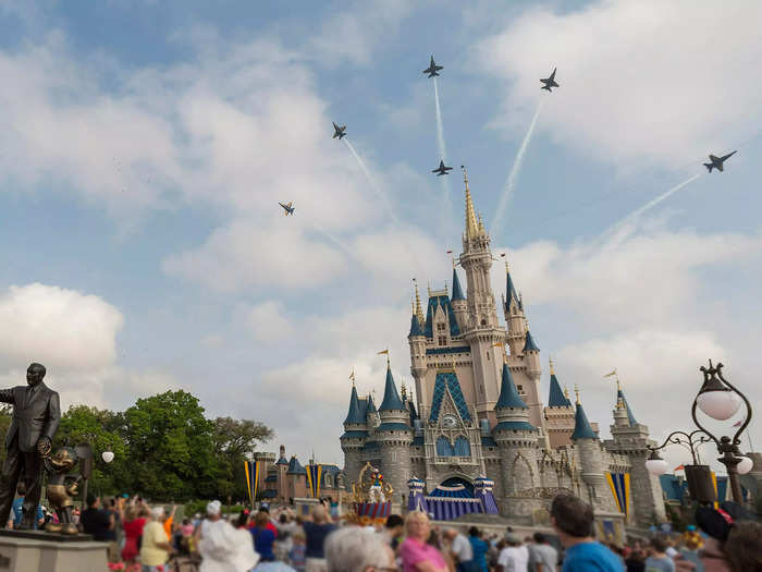 A squadron of Blue Angels flew over the castle in March 2015.