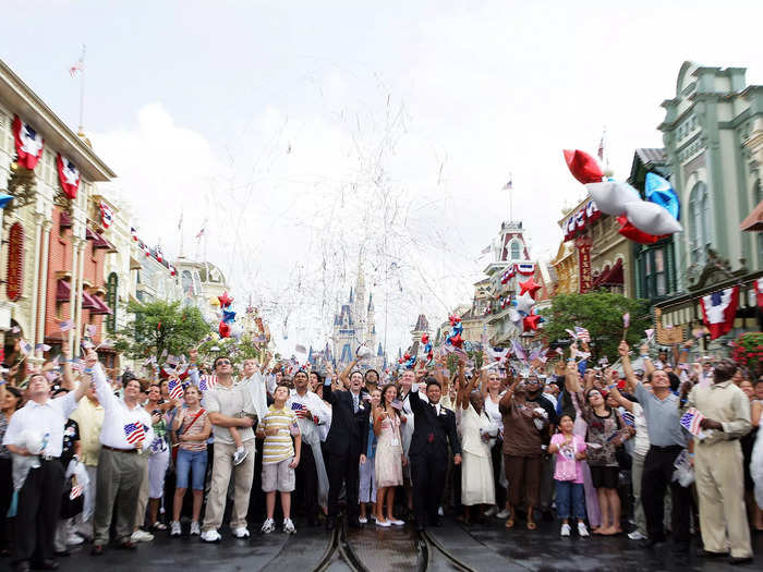 That day, a party of 1,000 new US citizens paraded down Main Street.