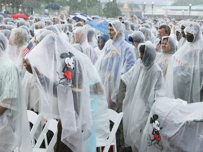 Not even rain can ruin Disney goers