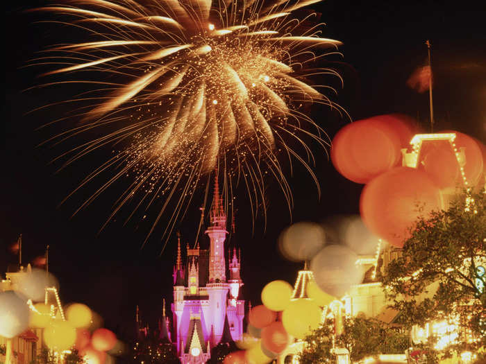 These fireworks were set off to celebrate Disney World