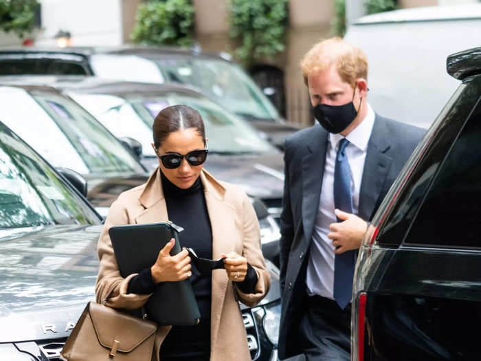 Markle embodied undercover-royal style in a chic turtleneck, skirt, and sunglasses while out and about in New York.