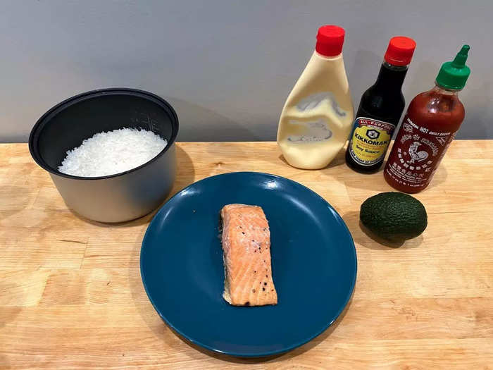 I decided to try the famous lunch - and began by cooking salmon and rice the night before, in true Mariko fashion.