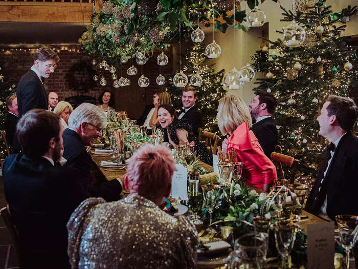 The intimate reception was filled with winter-inspired decor.