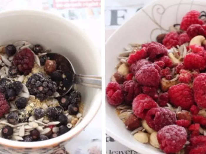 Breakfast: low-carb berry bowls