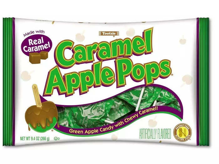 Tootsie caramel-apple pops are also great for trick-or-treaters.