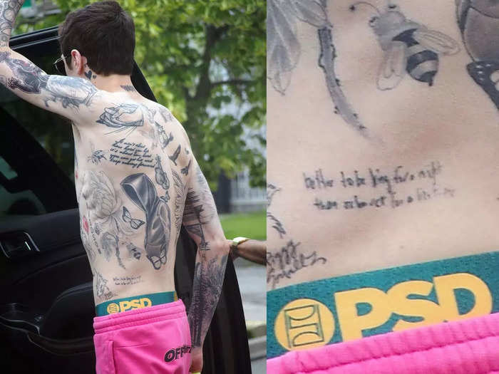 A quote from the 1982 film "The King of Comedy" is tattooed on his left hip.