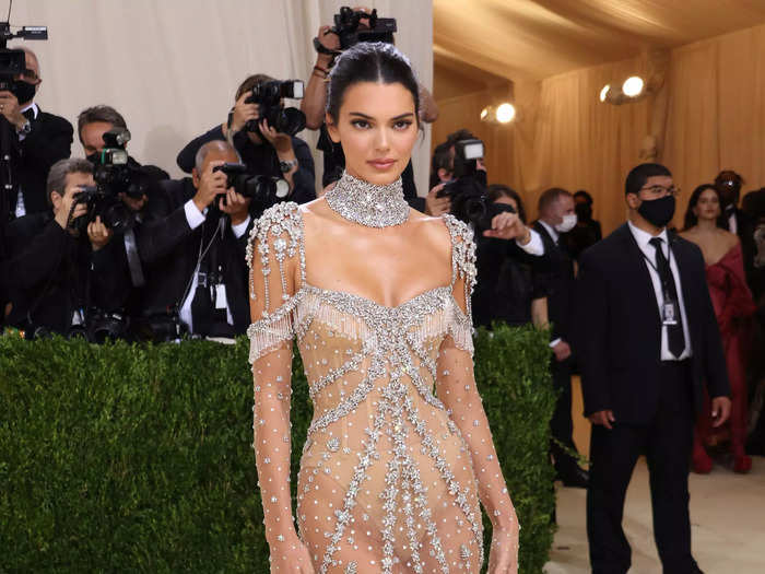 At the 2021 Met Gala, Kendall Jenner wore a sheer, bedazzled version of a gown Audrey Hepburn wore in "My Fair Lady."