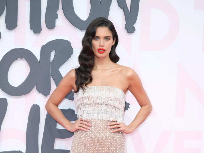 A white Roberto Cavalli gown Sara Sampaio wore to Cannes 2018 was particularly daring, as the skirt was made of totally sheer chain mail-like material.