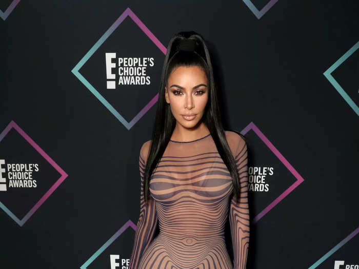 Kim Kardashian West wore a 1996 Jean Paul Gaultier gown with stripes that accentuated her curves for the 2018 People