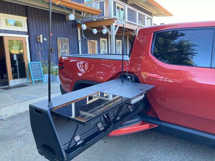 Now the startup automaker is actually building its first pickup - the $67,500 R1T - and we got to take a look at the Camp Kitchen up close.