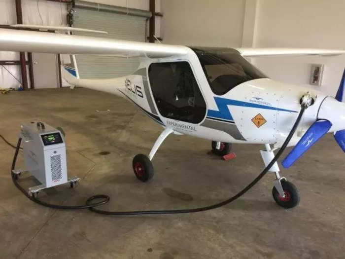 Velis has a flight range of one hour with a 20-minute reserve. Each aircraft comes with a Pipistrel electric charger that connects to the plane