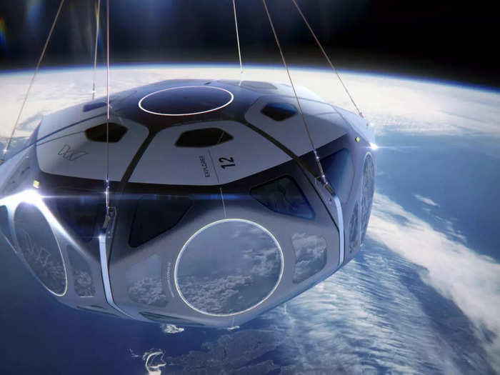 Hartman said the capsule will be a "comfortable bubble" and include a lavatory, bar, and lie-flat seats where passengers can look up at the stars or down at the Earth through a porthole in the bottom of the vessel.