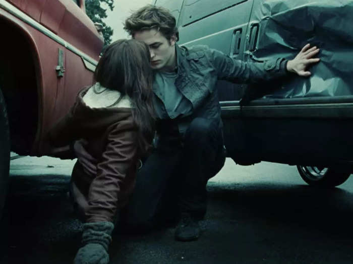 Edward gaslights Bella when he stops a car from hitting her.