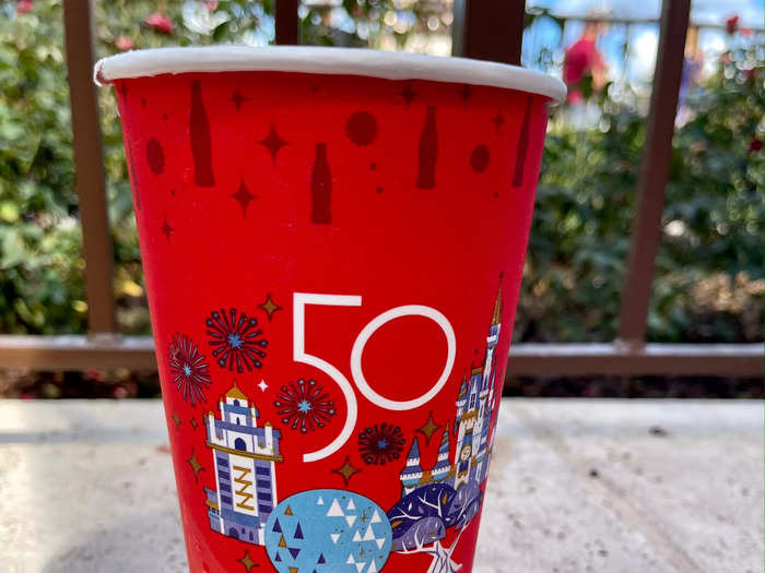 The soft drinks are even served in a special 50th cup.