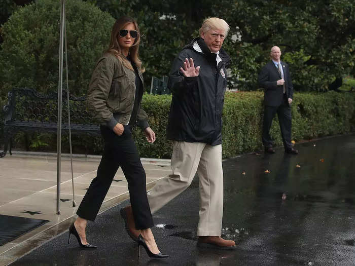 She was also criticized for seeming out of touch by wearing expensive designer heels to visit the site of a natural disaster in August 2017.