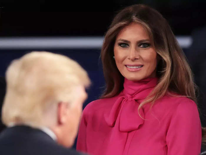 Melania Trump wore a pink Gucci blouse to the second presidential debate in October 2016, causing speculation that the outfit had a hidden meaning.