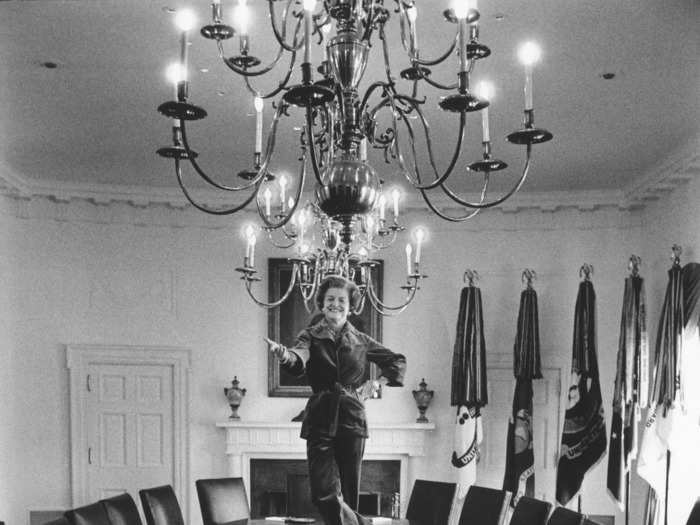 Betty Ford was photographed dancing on the Cabinet Room table on the last day of her husband