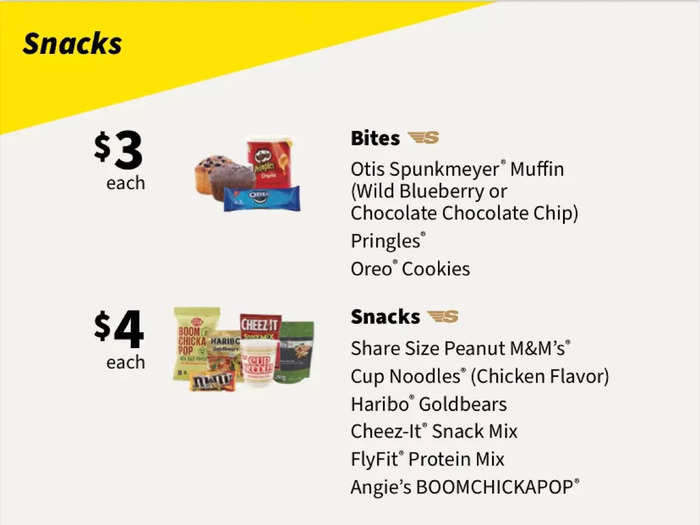 Snacks then started a $3, with snack boxes increasing to $8. The pricing was comparable to what I