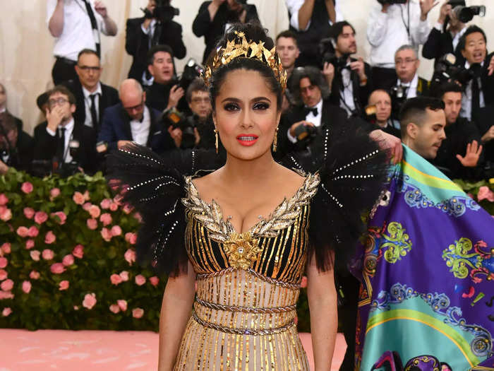 The actress wore a crown and a custom black and gold dress by Gucci to the 2019 Met Gala.