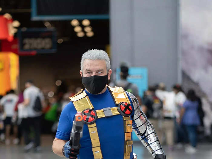 This costume of the Marvel character Cable cost $300 and took 40 hours to make.