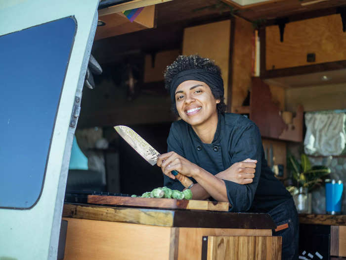 Chef Nat Rodriguez lives in a van where she makes elaborate meals in her tiny kitchen, she told Insider.