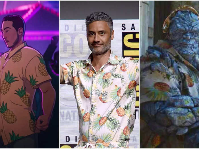 A pineapple shirt seems to be a reference to a very similar shirt that Taika Waititi wore at San Diego Comic-Con, which Korg also wore in 