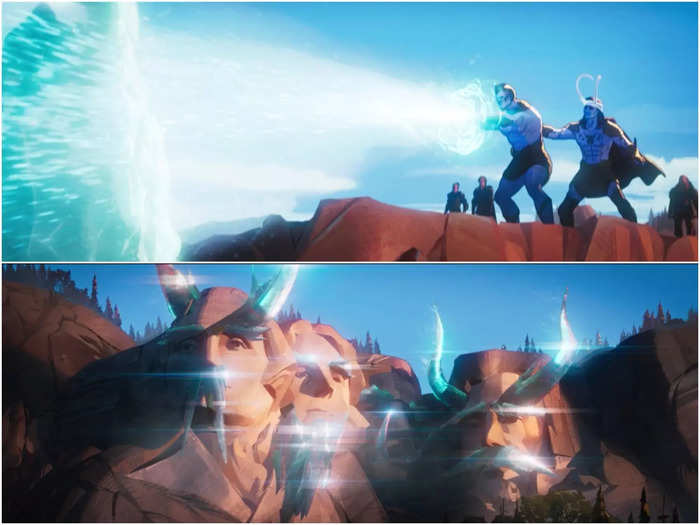 The Frost Giants also use the Casket of Ancient Winters in episode 7 to create ice sculptures on Mount Rushmore