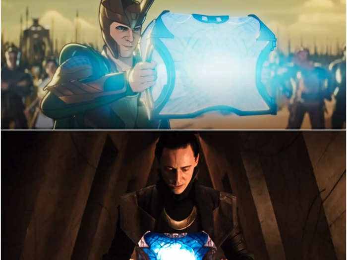 In episode 3, Loki wields the Casket of Ancient Winters, as he did in 