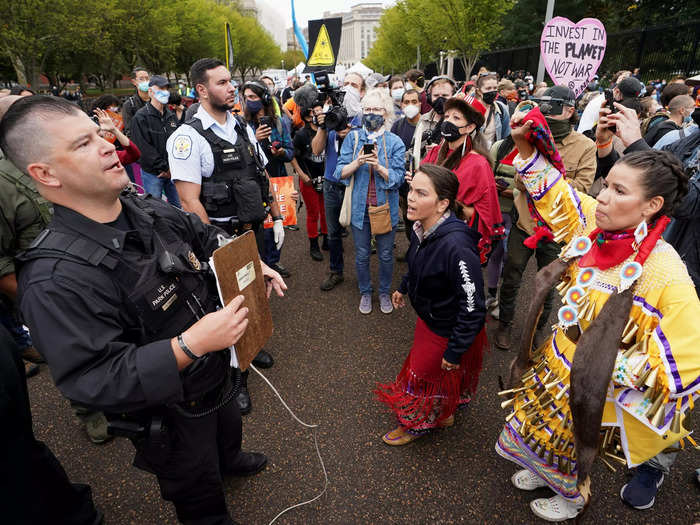 Tribal leaders, climate activists, and Indigenous marched to the White House to urge President Biden to declare a national climate emergency.