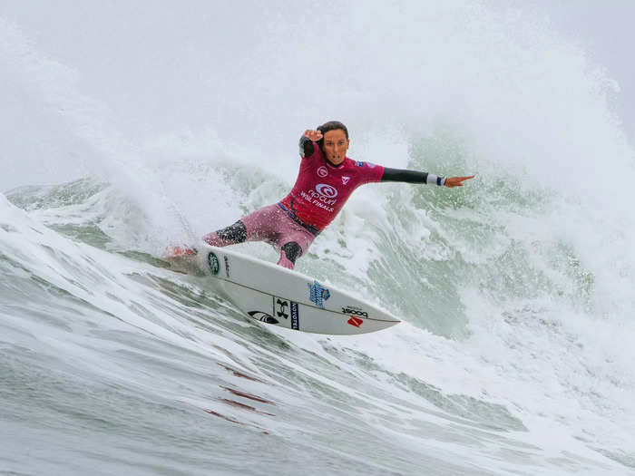 9/14: Australian Sally Fitzgibbons competes in the Rip Curl WSL Finals in San Clemente, California.