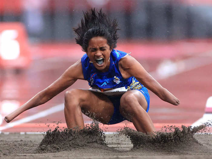 9/3: Kumudu P. Dissanayake Mudiyanselage of Sri Lanka competes in the long jump at the Paralympics in Tokyo.