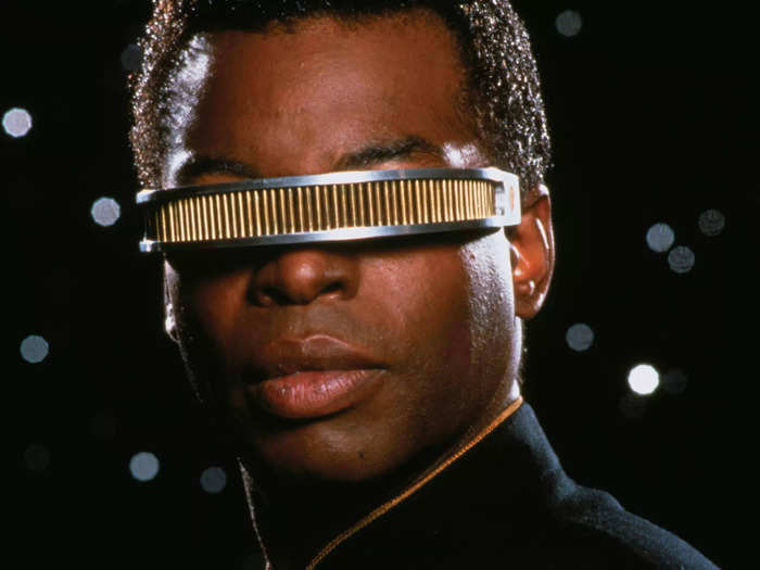 LeVar Burton played the engineering genius Geordi La Forge.