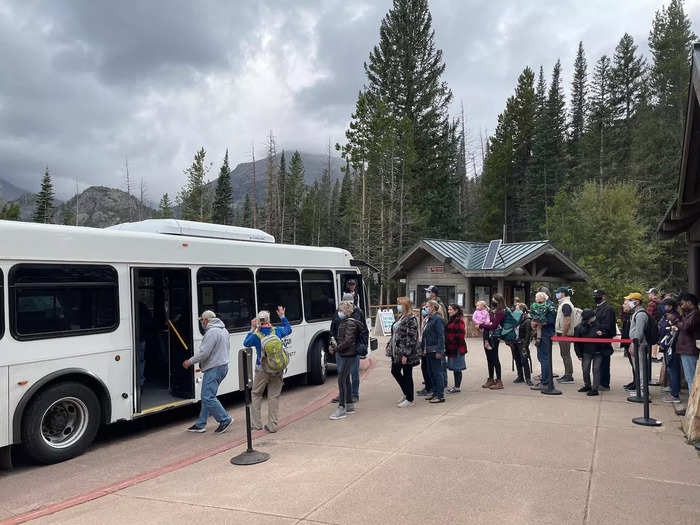 The park gets so packed, there are trolleys that drop visitors off at popular destinations.