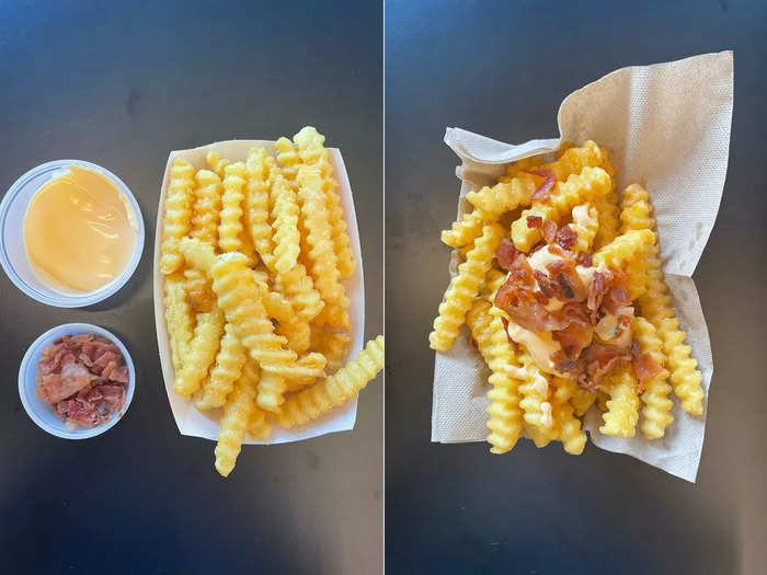 Diving into the bacon cheese fries first, Rachel was impressed with the quality of the meat.