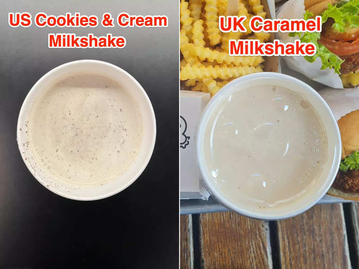 Both menus offer milkshakes, so we each tried our exclusive flavors and compared them in terms of serving size.